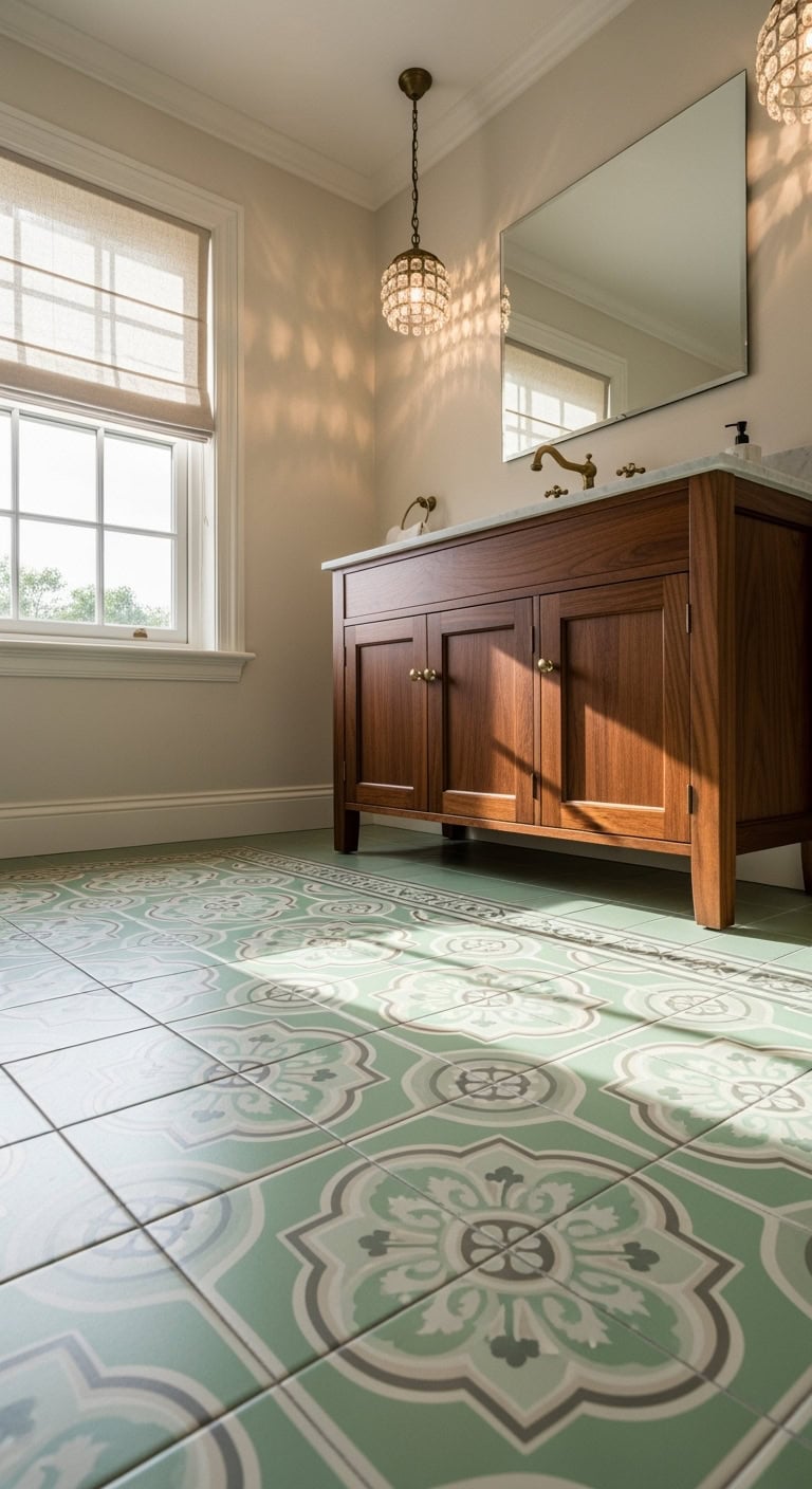 vintage inspired bathroom pastel green dreamscape