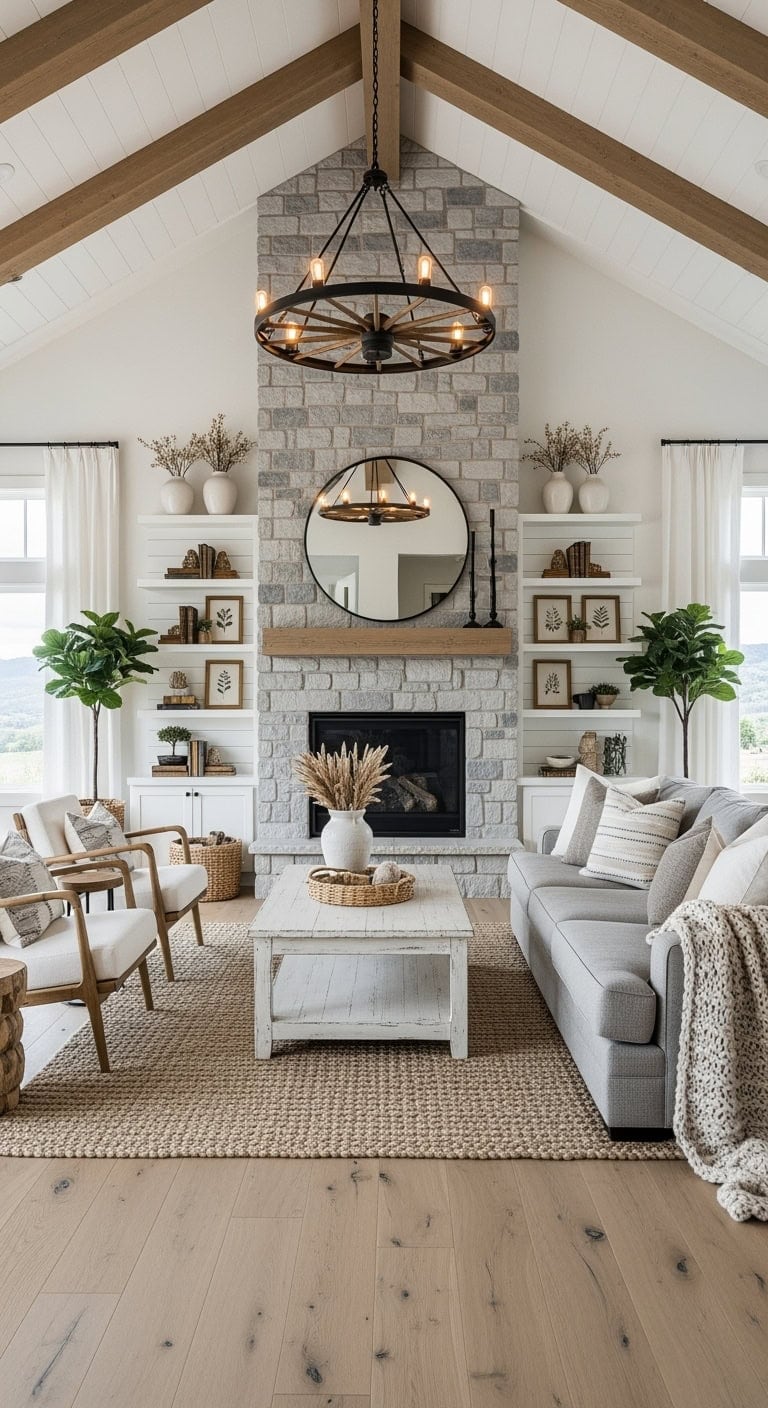 beige shiplap with blackframes