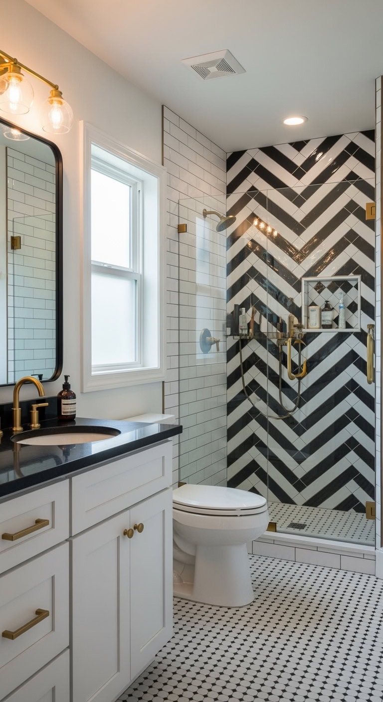 stylish contrasting energetic timeless shower pattern