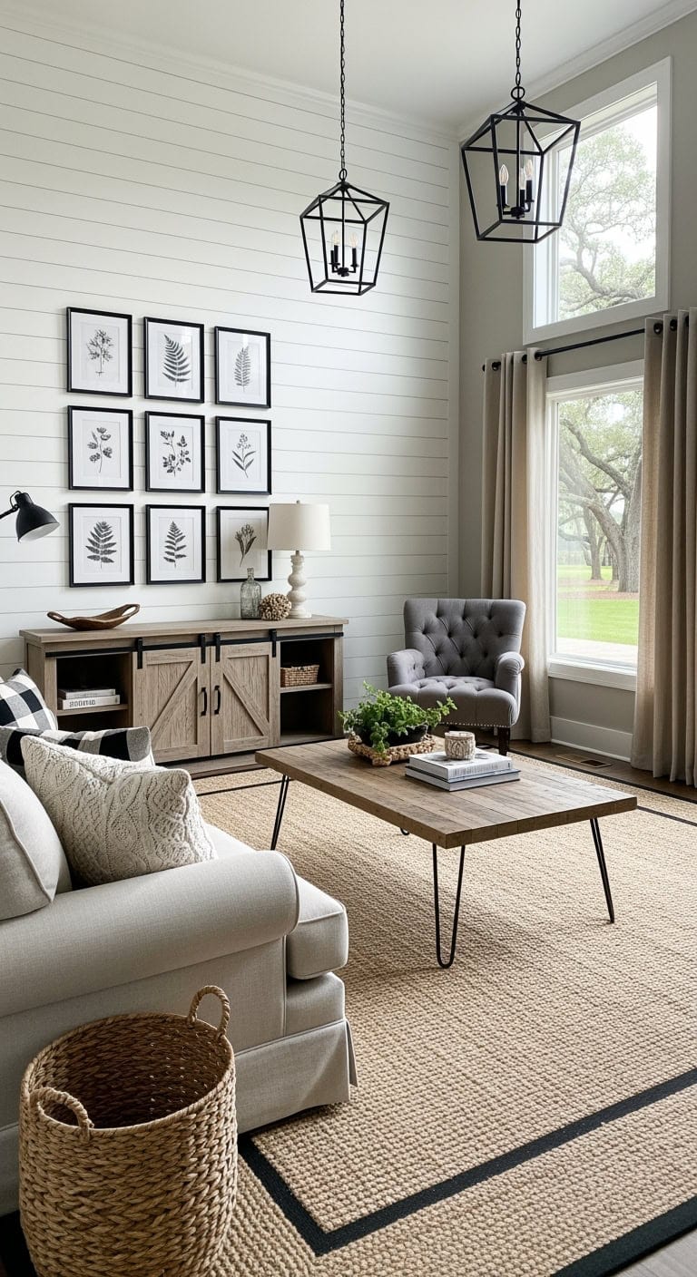 modern farmhouse shiplap with black