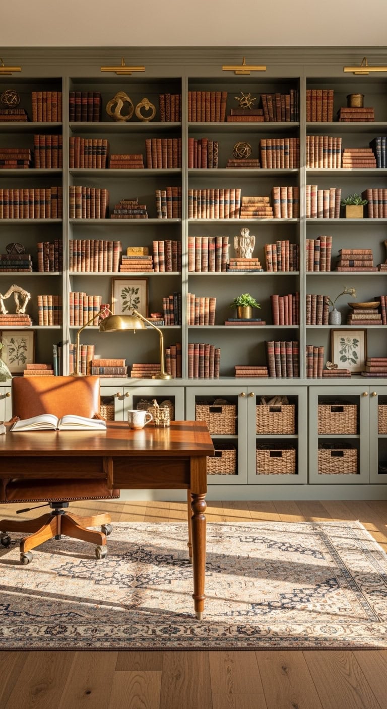 elegant luminous built in bookcases
