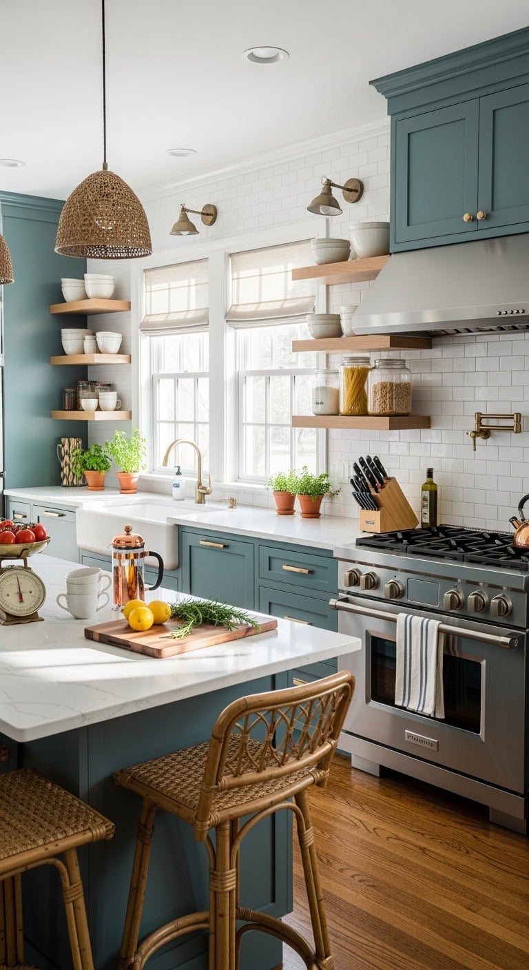 sophisticated coastal kitchen oasis