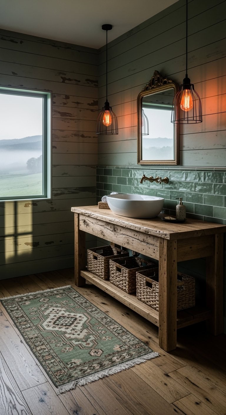 weathered sage farmhouse bathroom charm