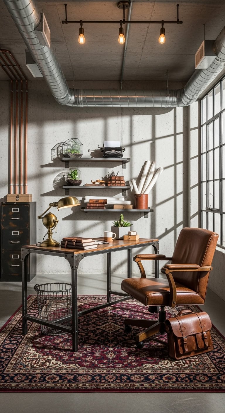 industrial chic workspace showcase