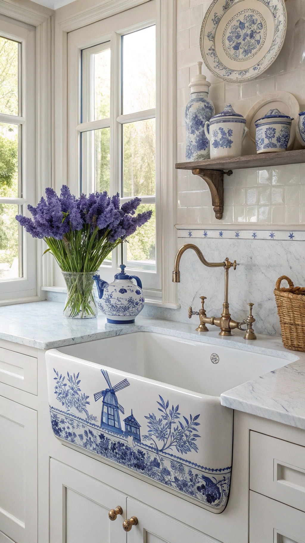 delft porcelain kitchen fixtures