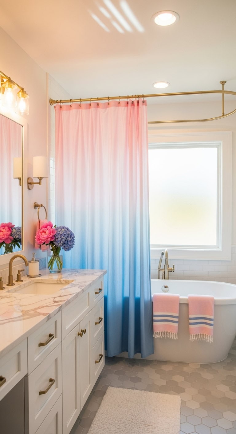 dreamy pastel tranquil shower curtain designs