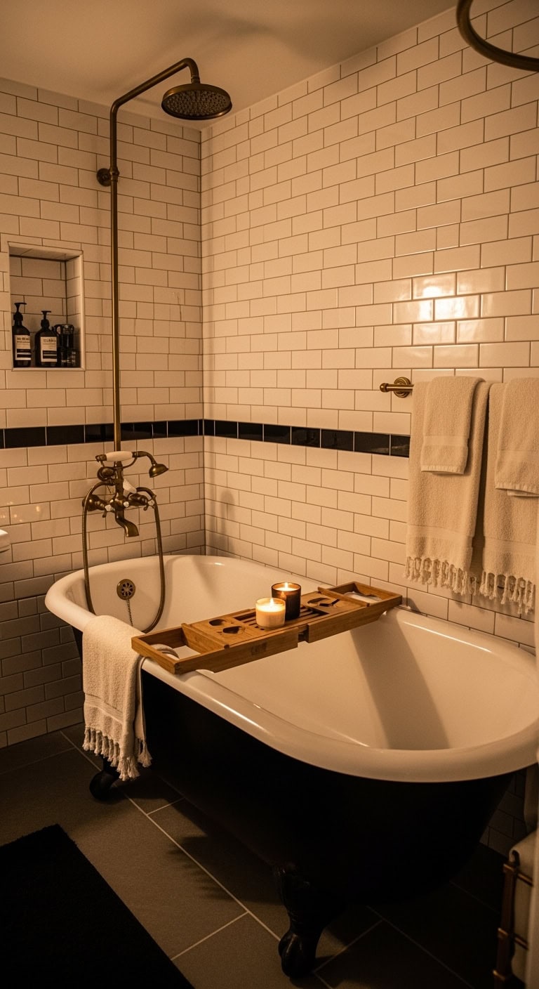 dramatic luxurious vintage inspired bathroom statement