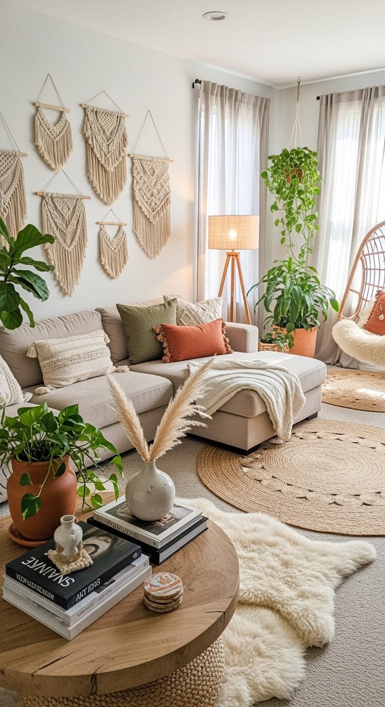 textured boho beige lounge