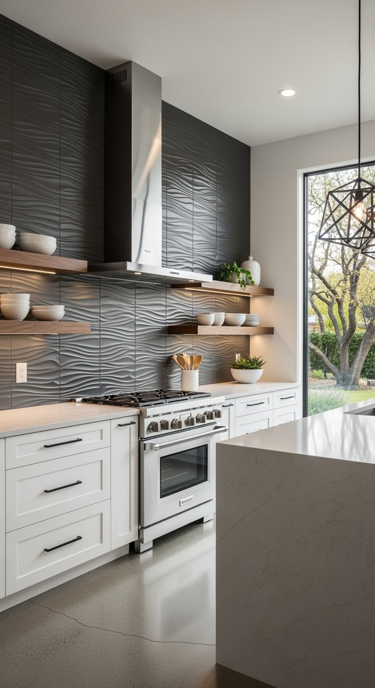 dimensional textured sculptural mesmerizing wall tiles