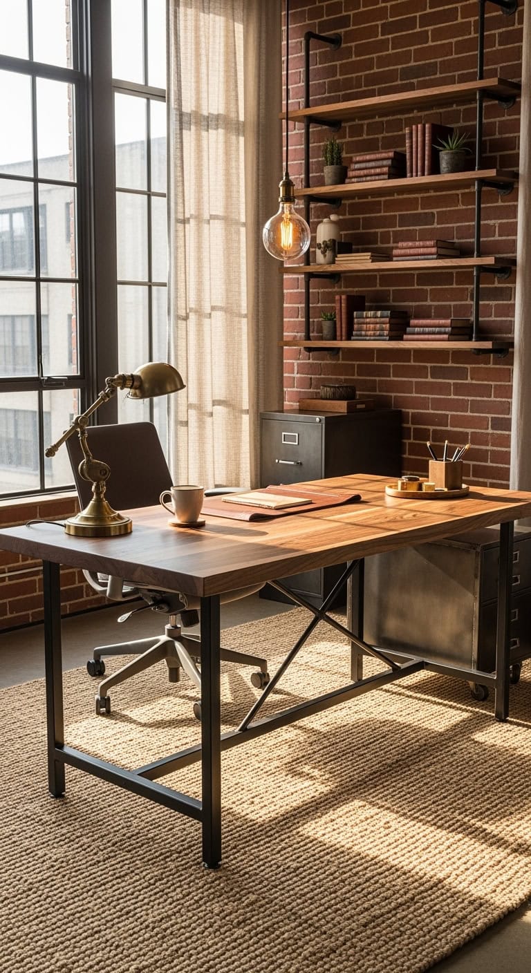 industrial chic workspace design