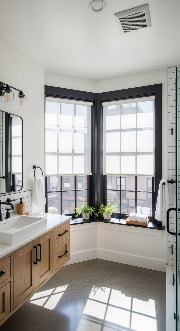 architectural black framed window drama