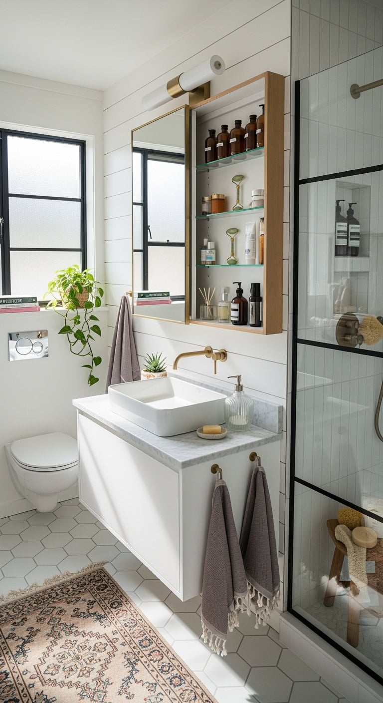 multi functional bathroom storage solution