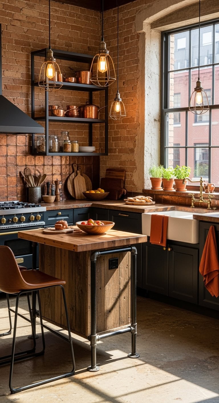 rustic industrial kitchen charm