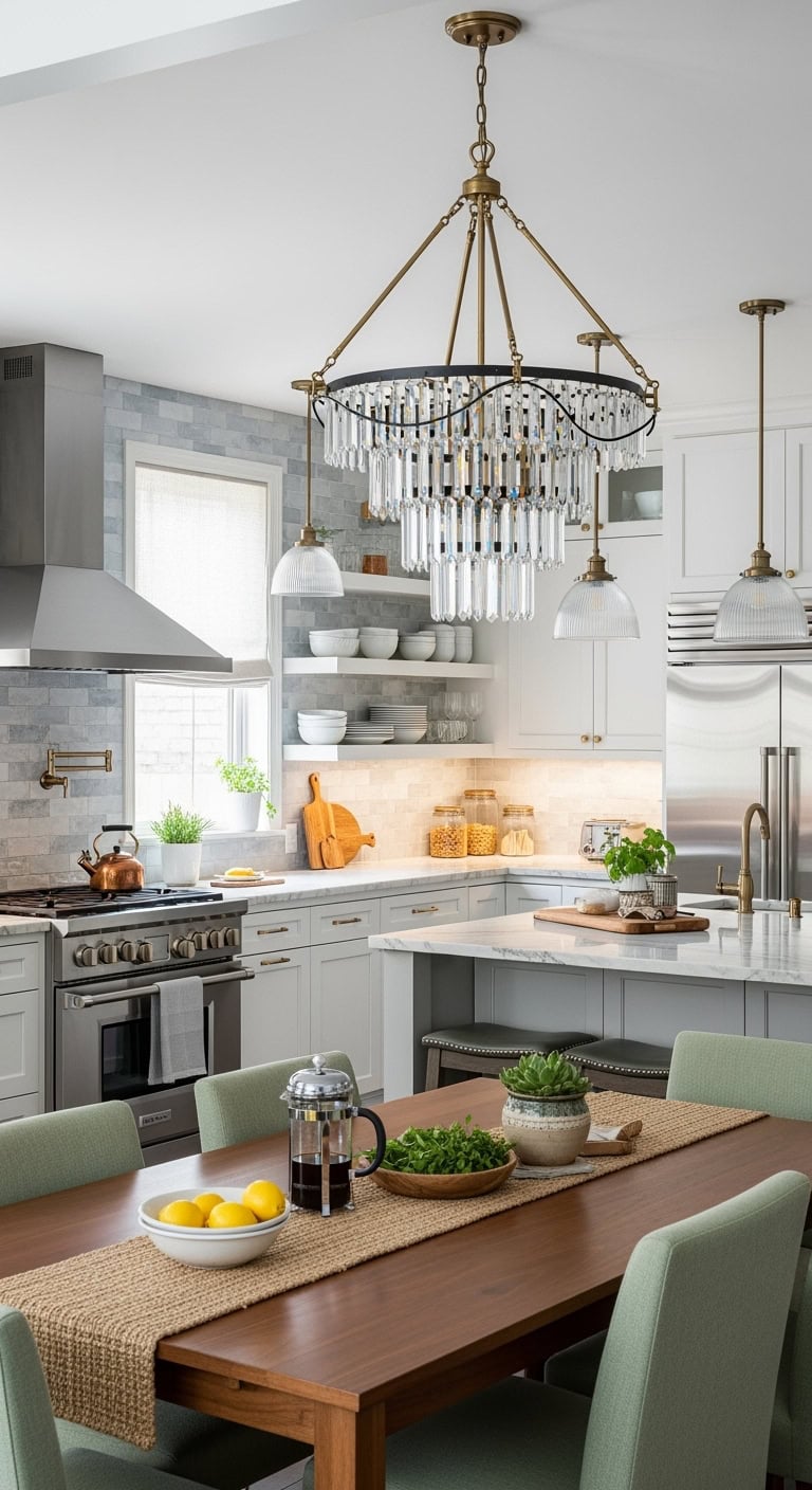 luxurious sparkling dining room chandeliers