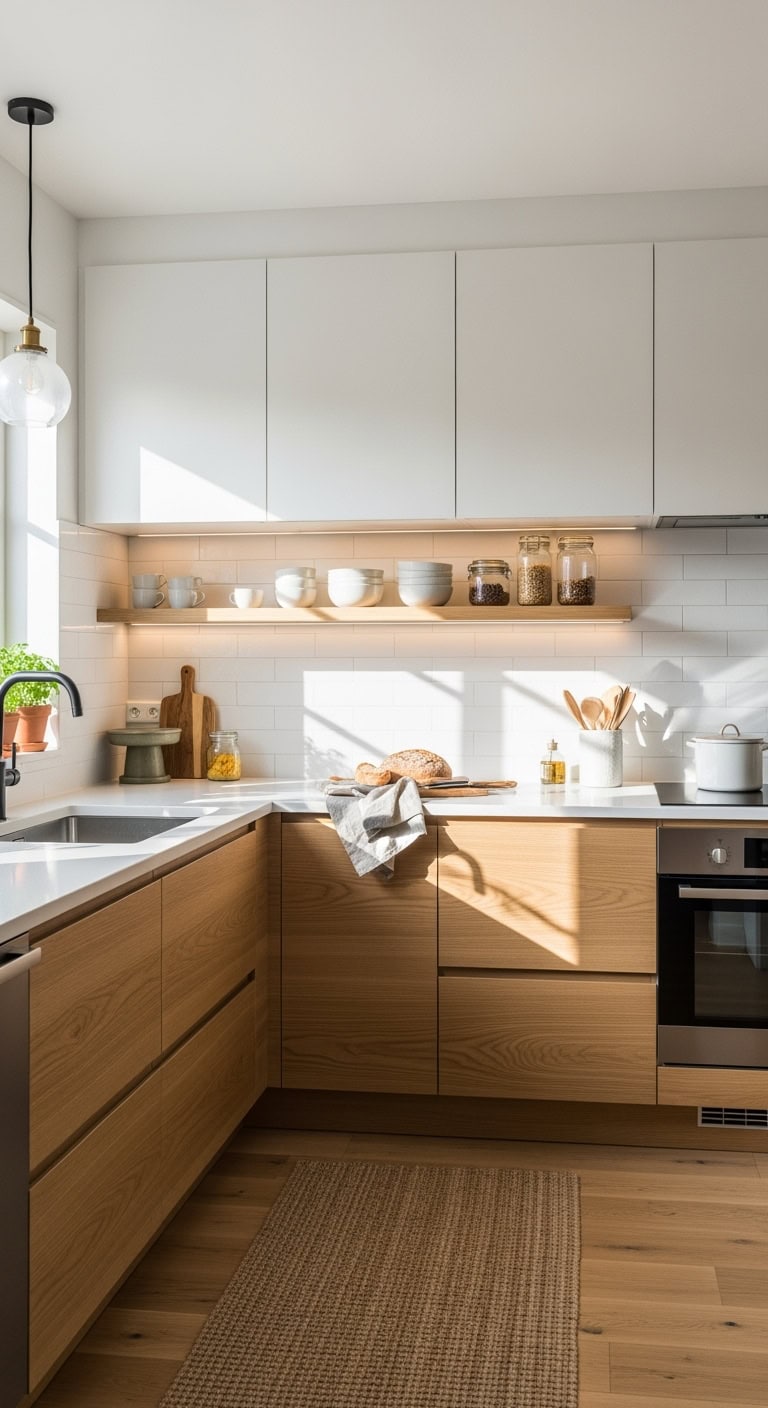 cozy scandinavian wood and white