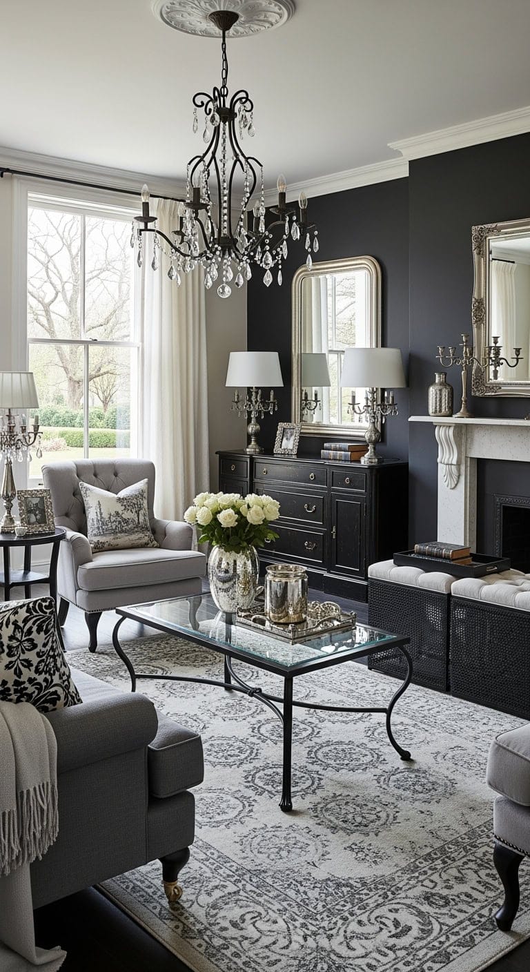 romantic black and silver frenchcountry