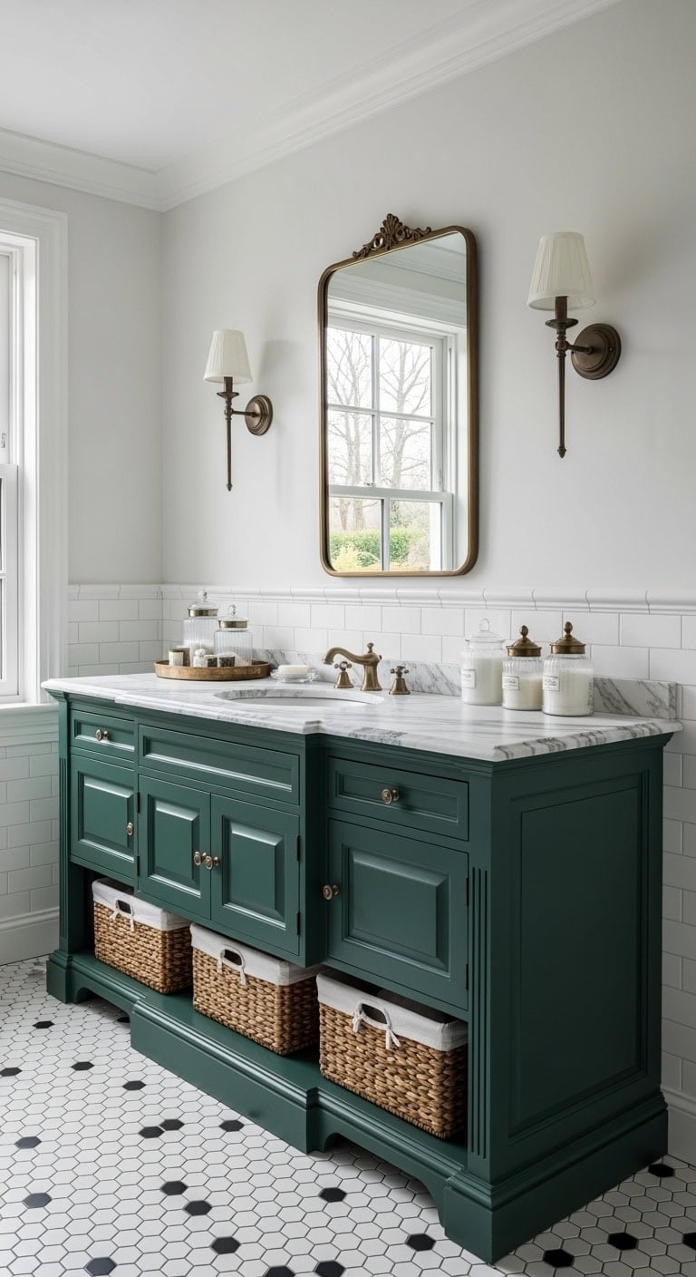 deep evergreen victorian vanity