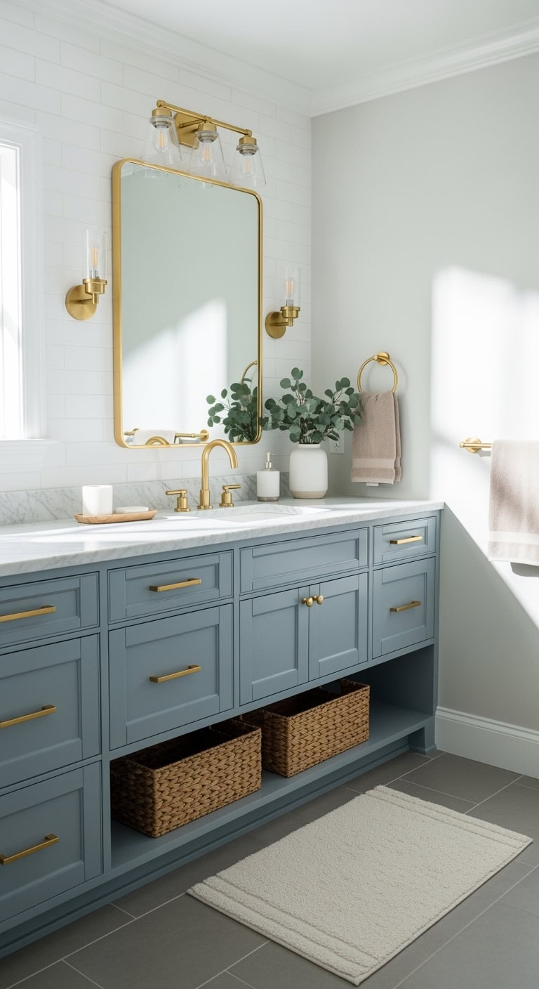 luxurious yet timeless bathroom vanity display