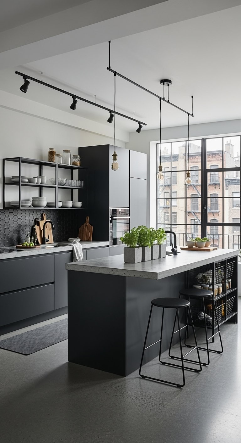 industrial chic concrete kitchen