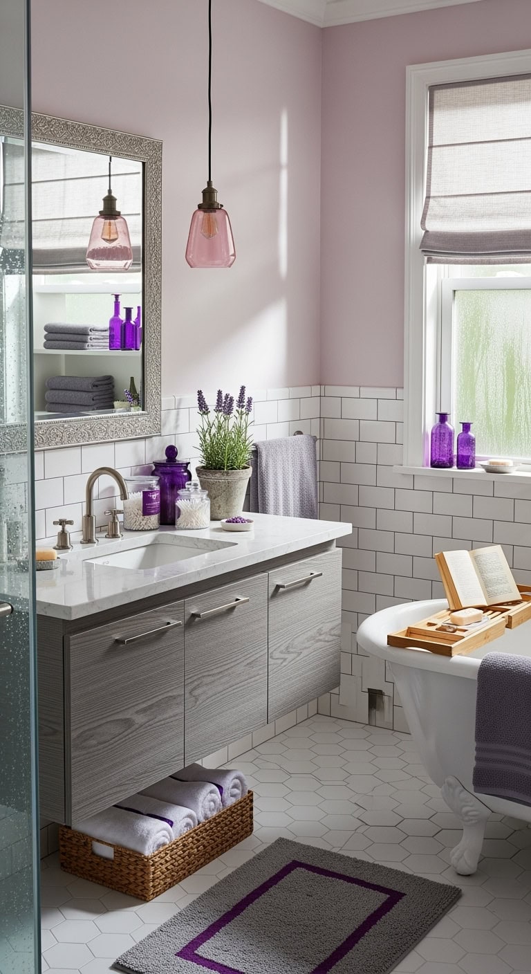 embrace unexpected bathroom color schemes