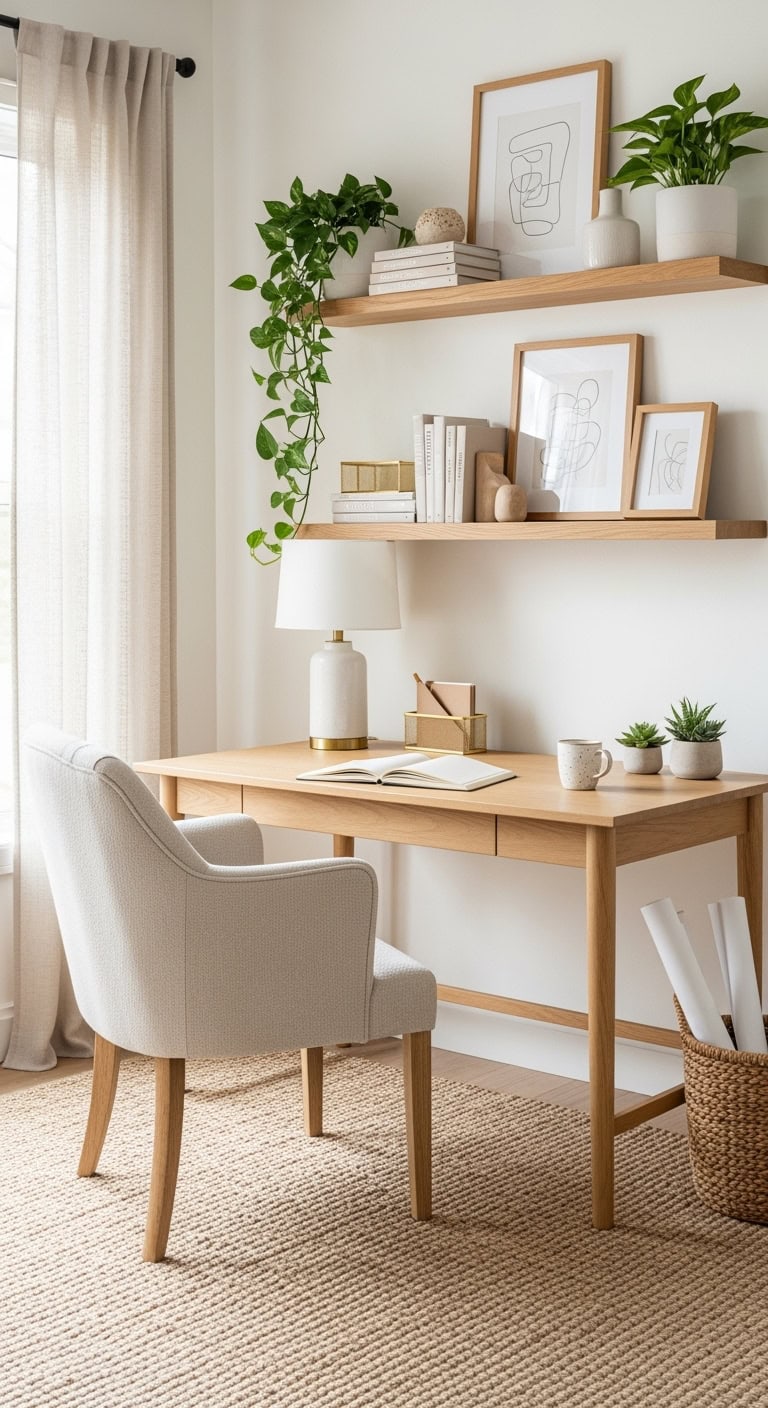 cozy natural elegant workspace