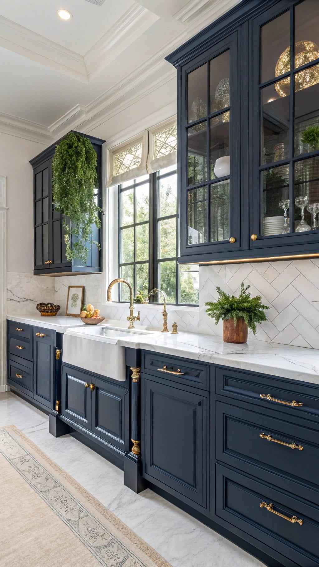 luxury navy raised panels