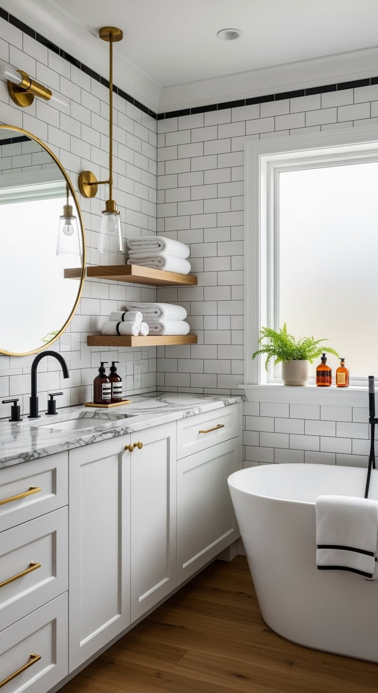 glamorous black and brass contrast