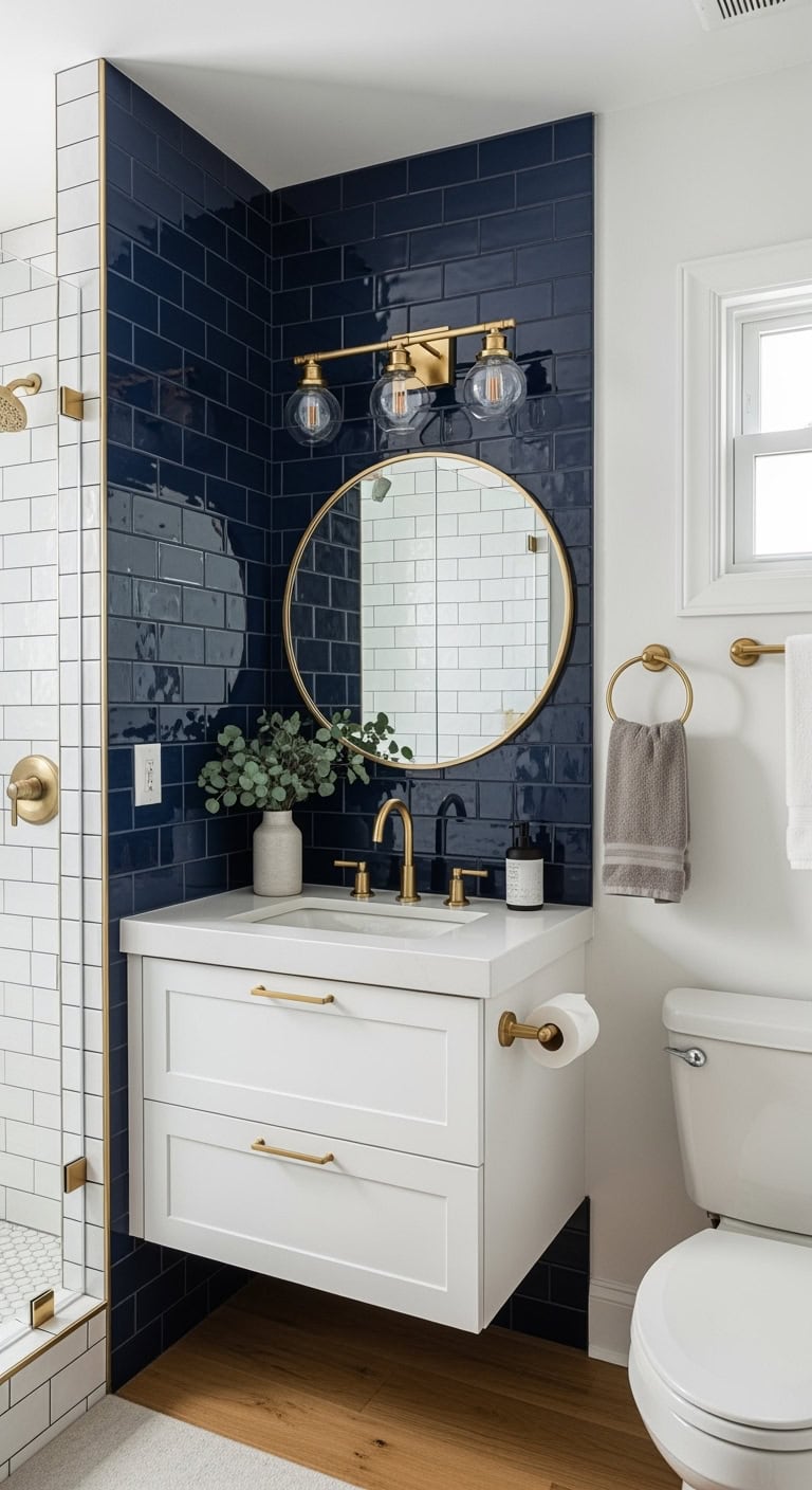navy tile accent design