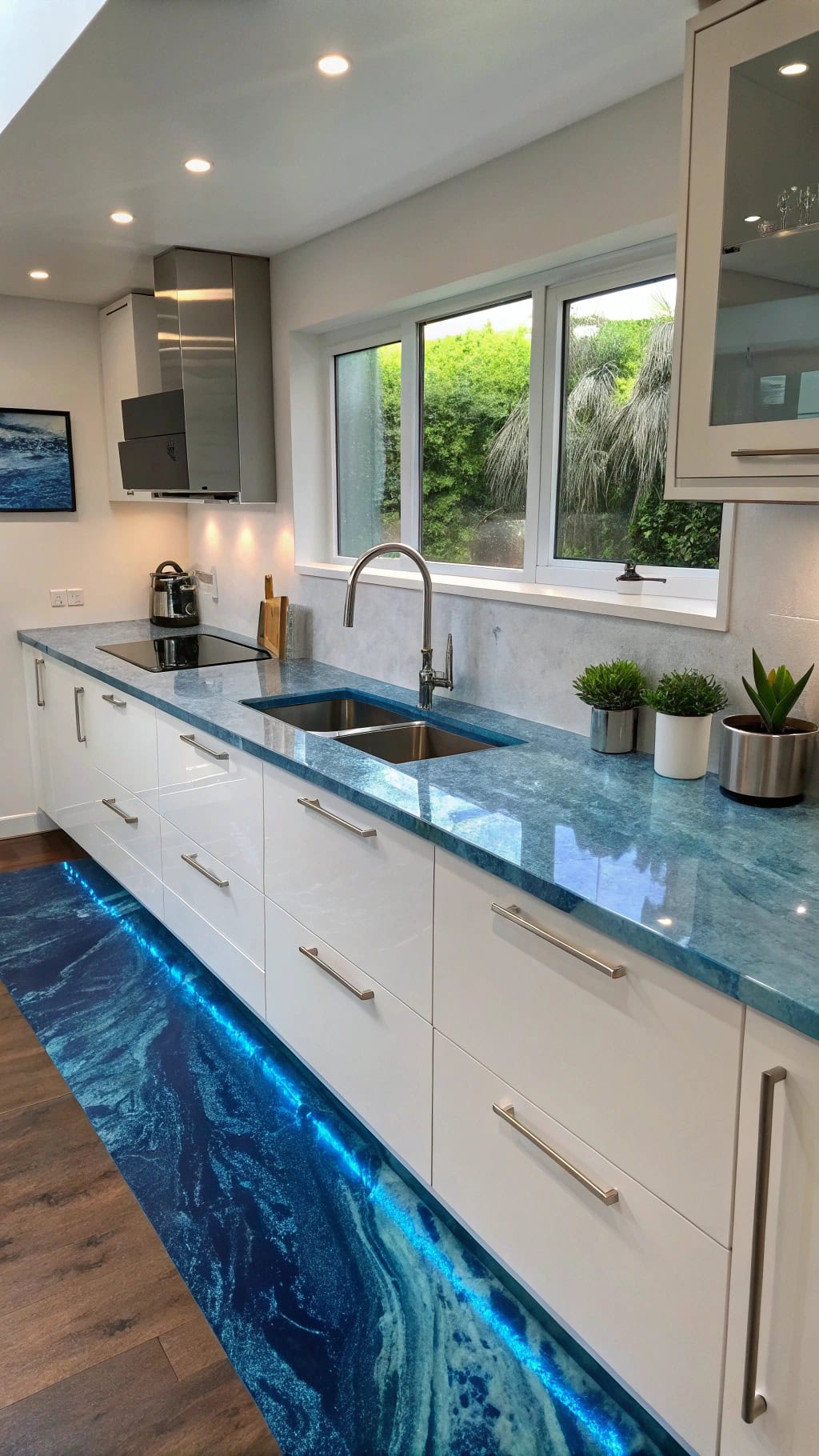 modern blue resin elegance