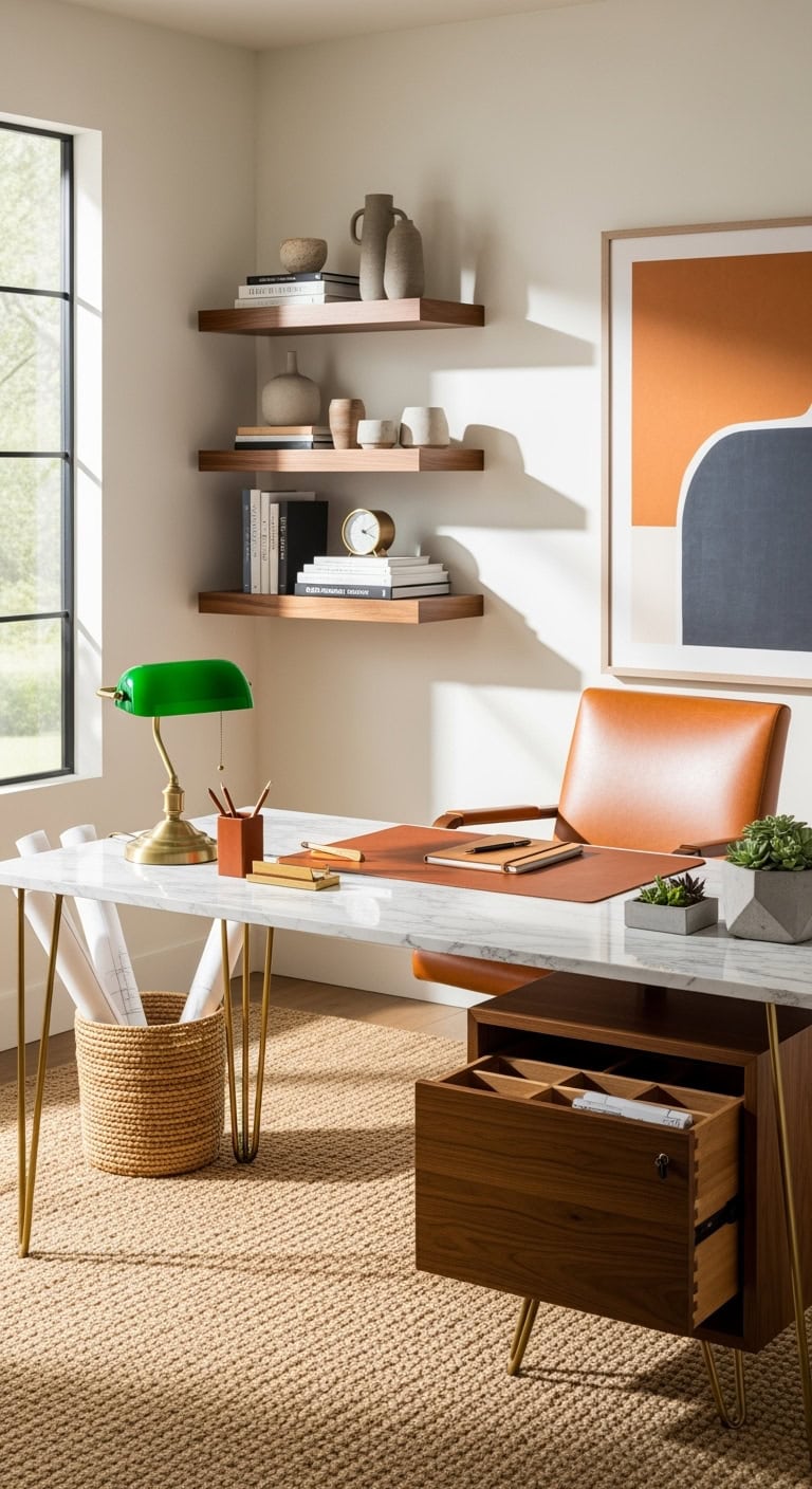 sophisticated executive marble topped vintage inspired