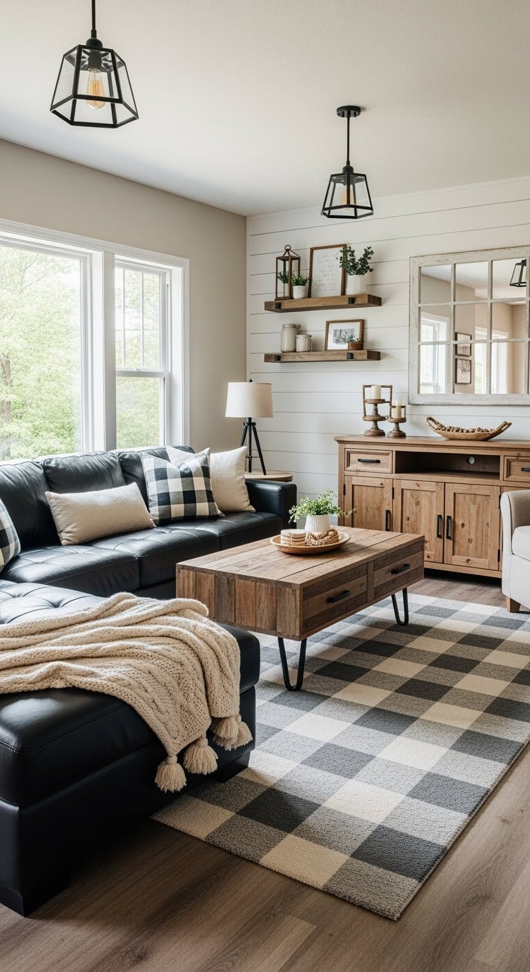 modern farmhouse black sectional
