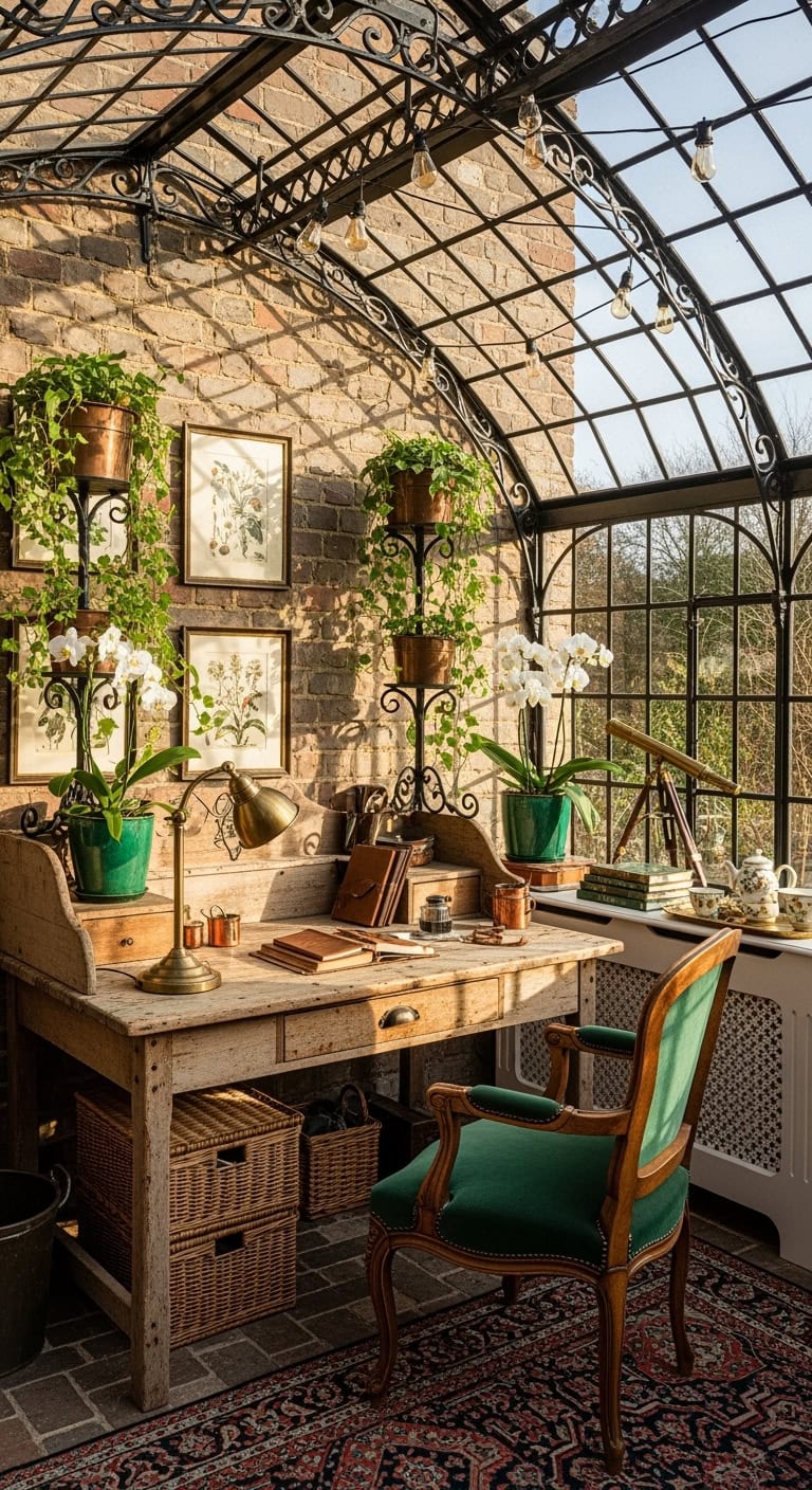 victorian greenhouse workspace oasis