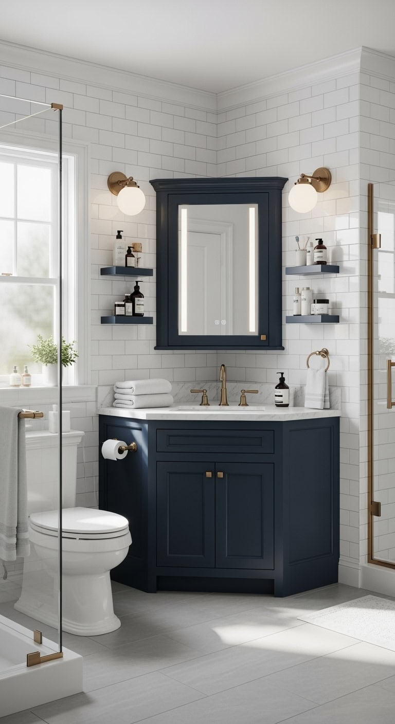 midnight blue medicine cabinet transformation