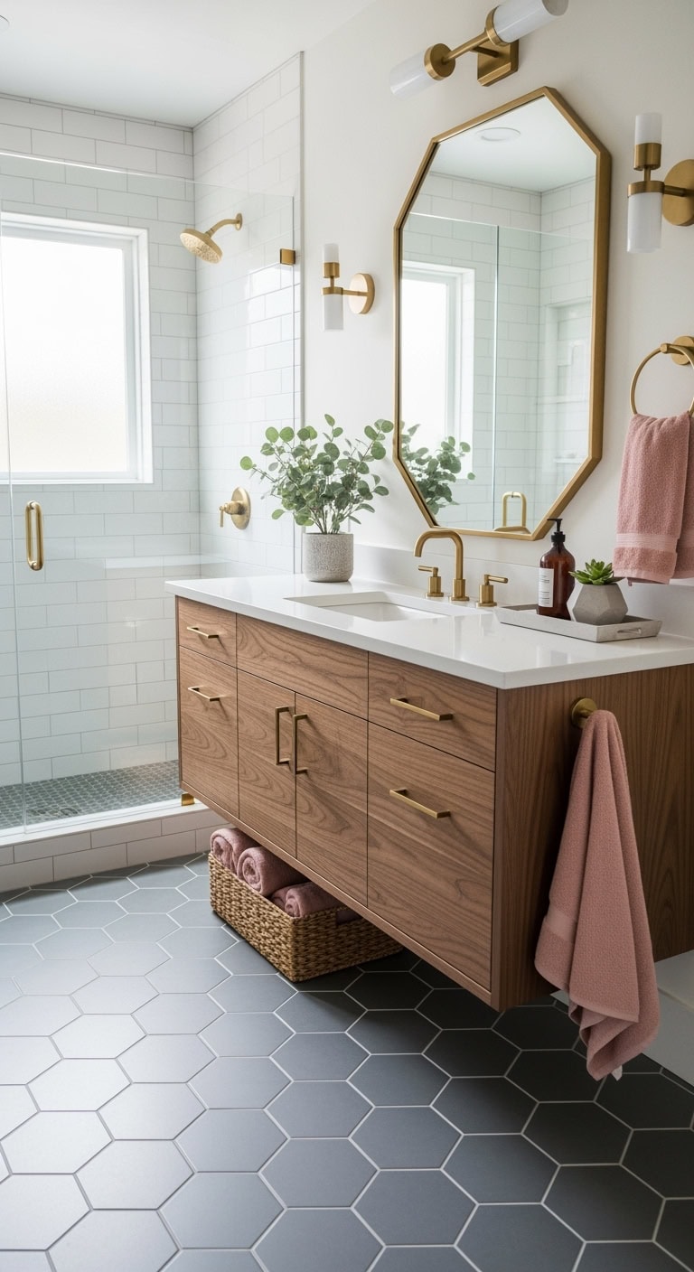 geometric minimalist bathroom design