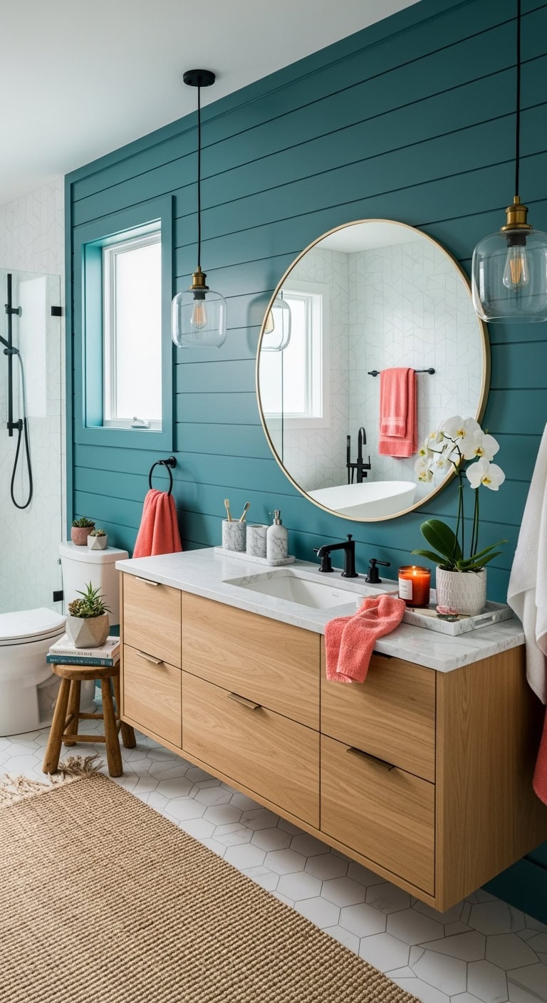bold oceanic sophisticated bathroom