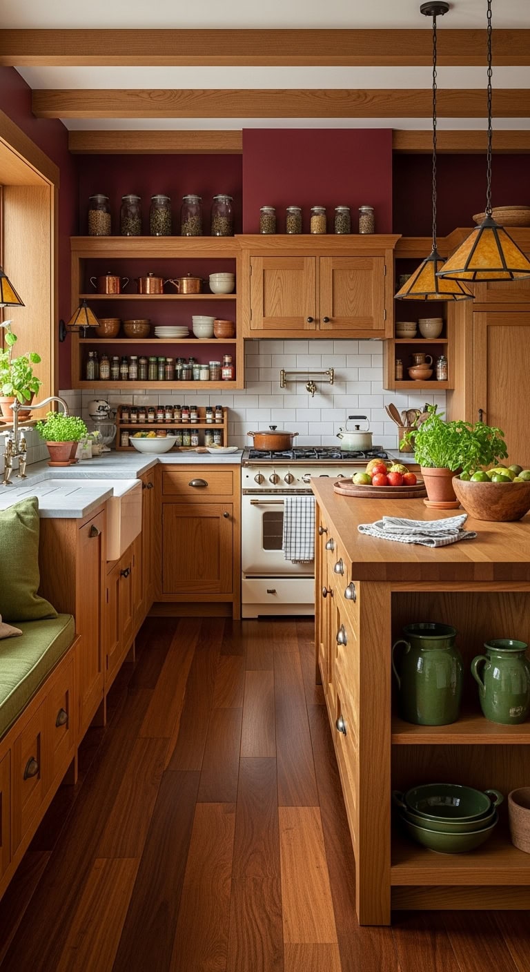 timeless craftsman burgundy elegance