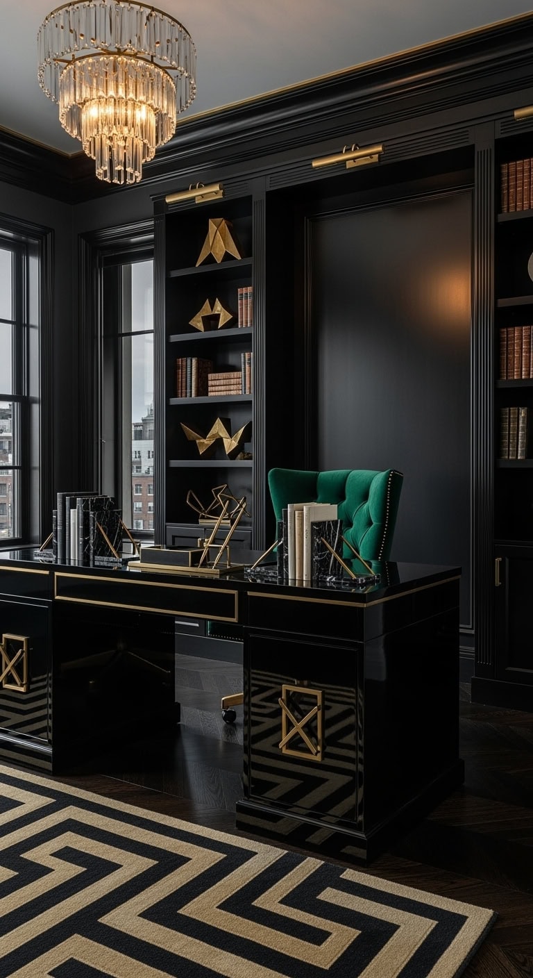 glamorous art deco office