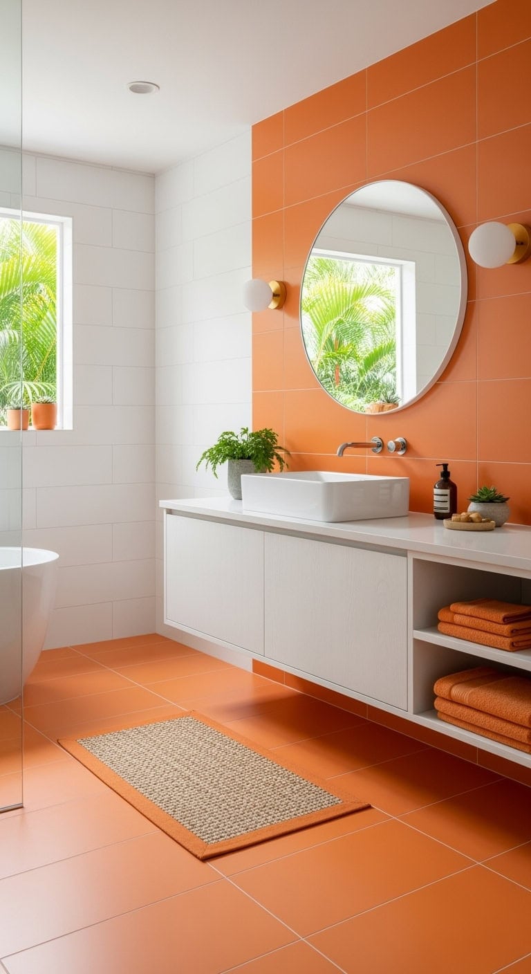 bold papaya large format tiles