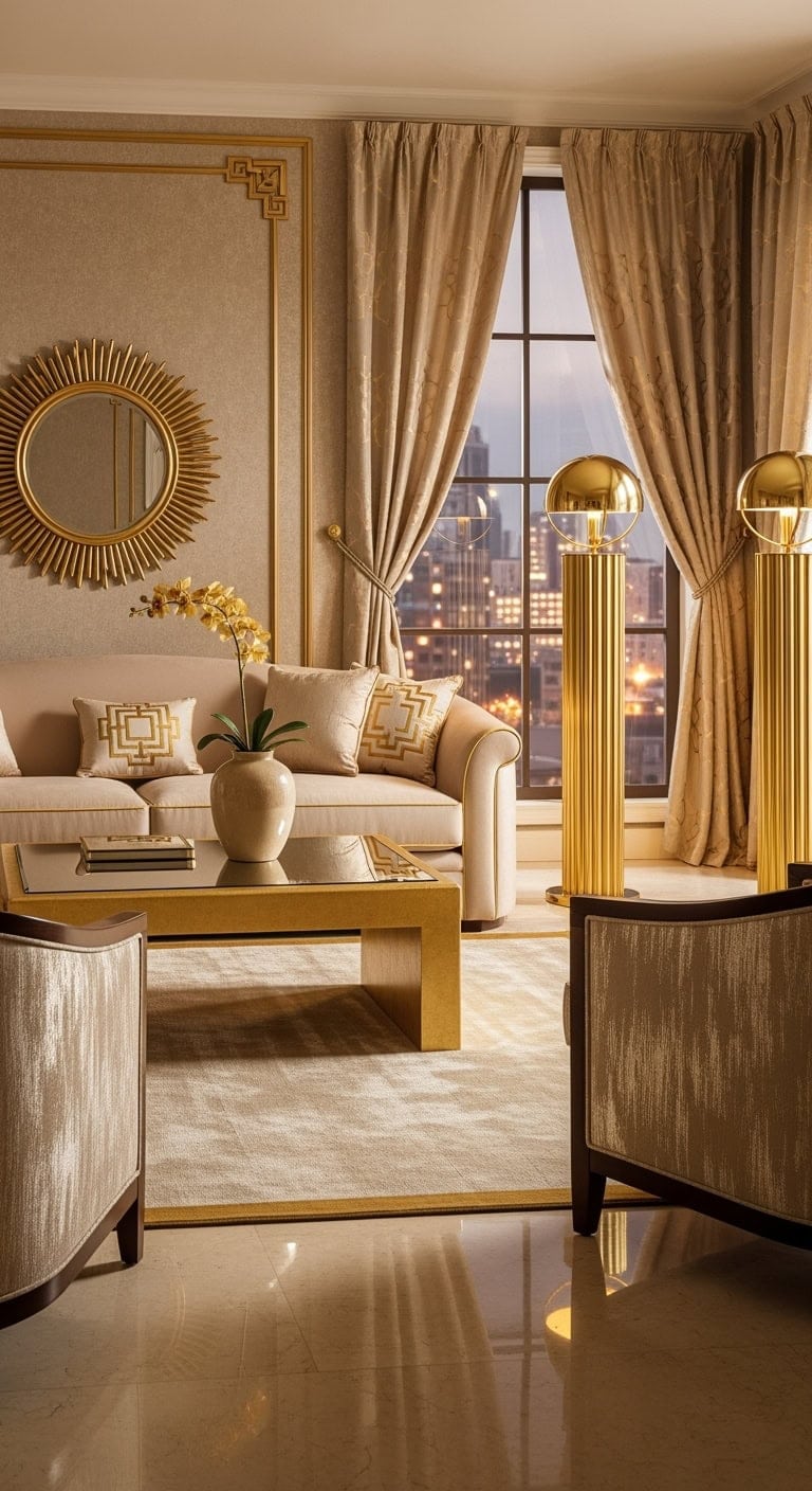 gatsby inspired beige and gold