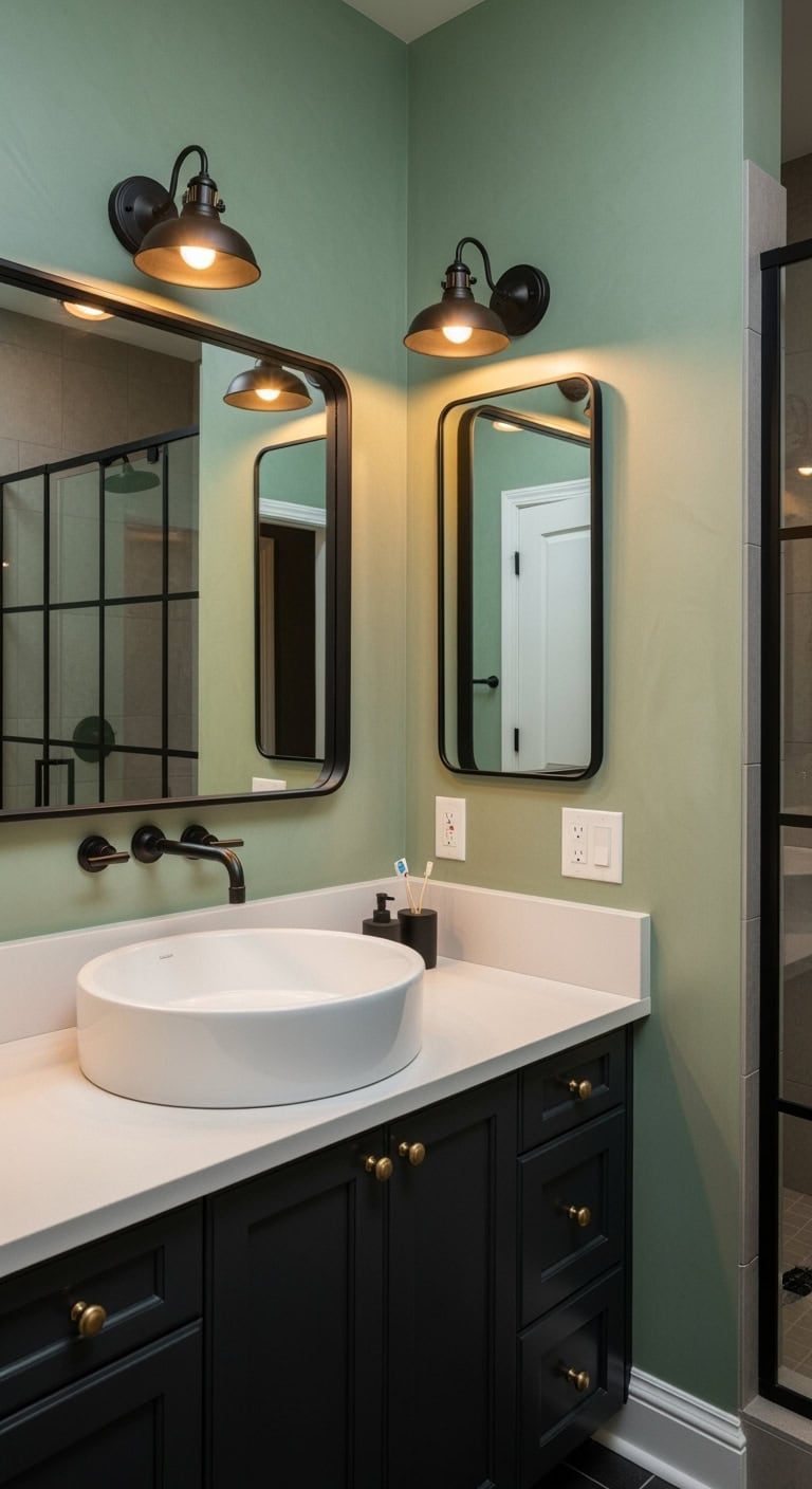 moody elegant matte black bathroom
