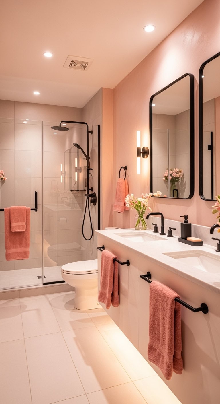 moody feminine bathroom accents