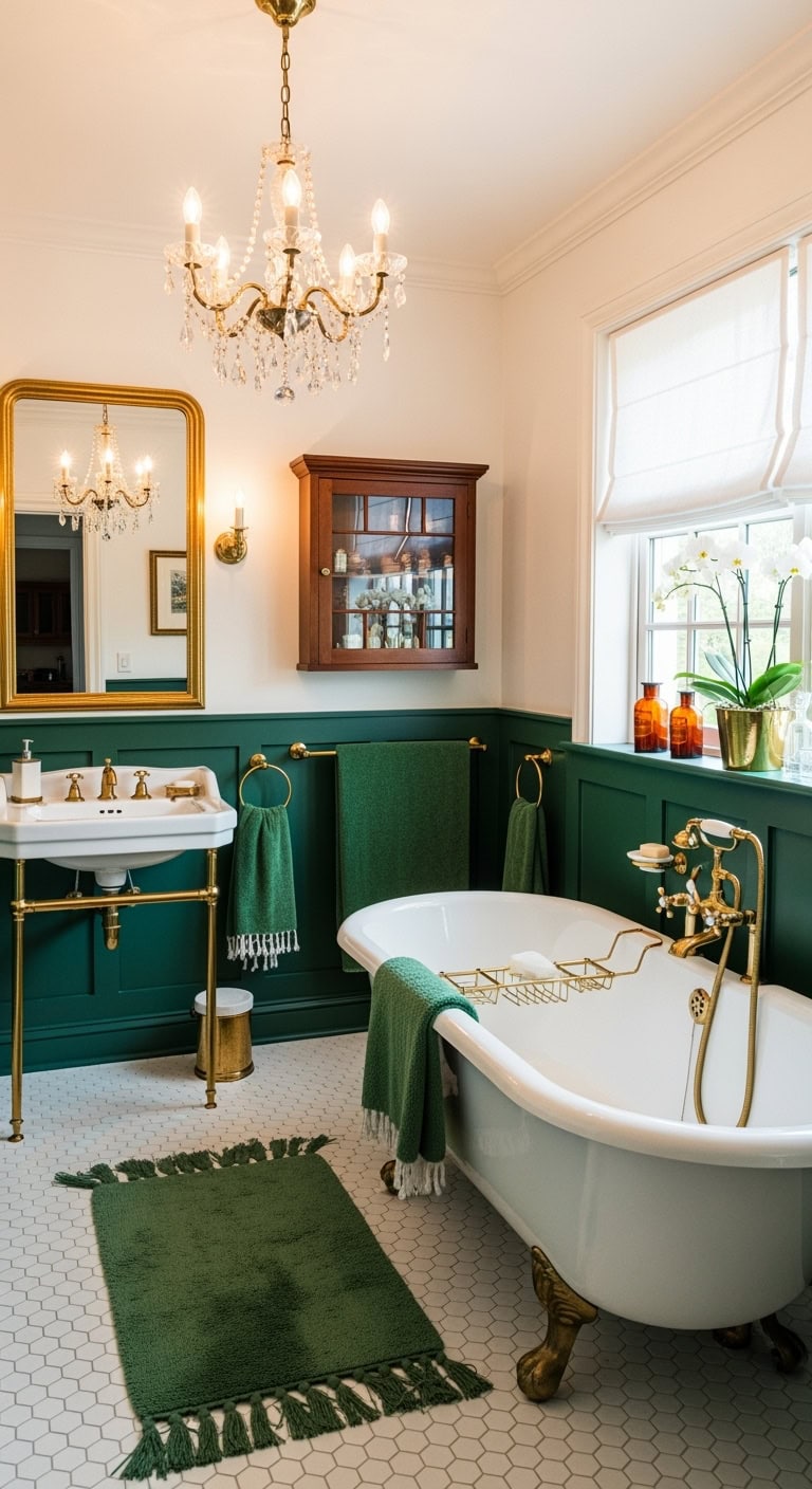 british racing green bathroom