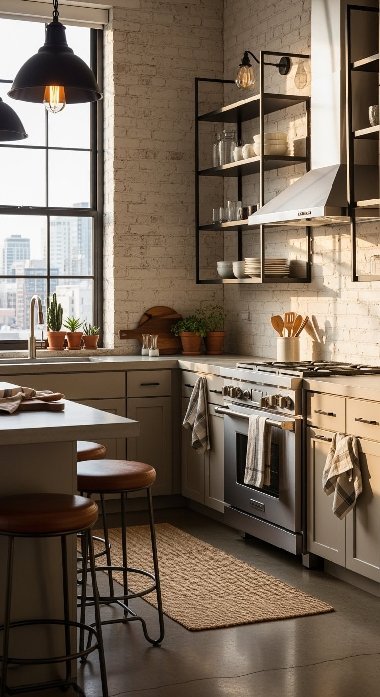 sophisticated urban loft kitchen