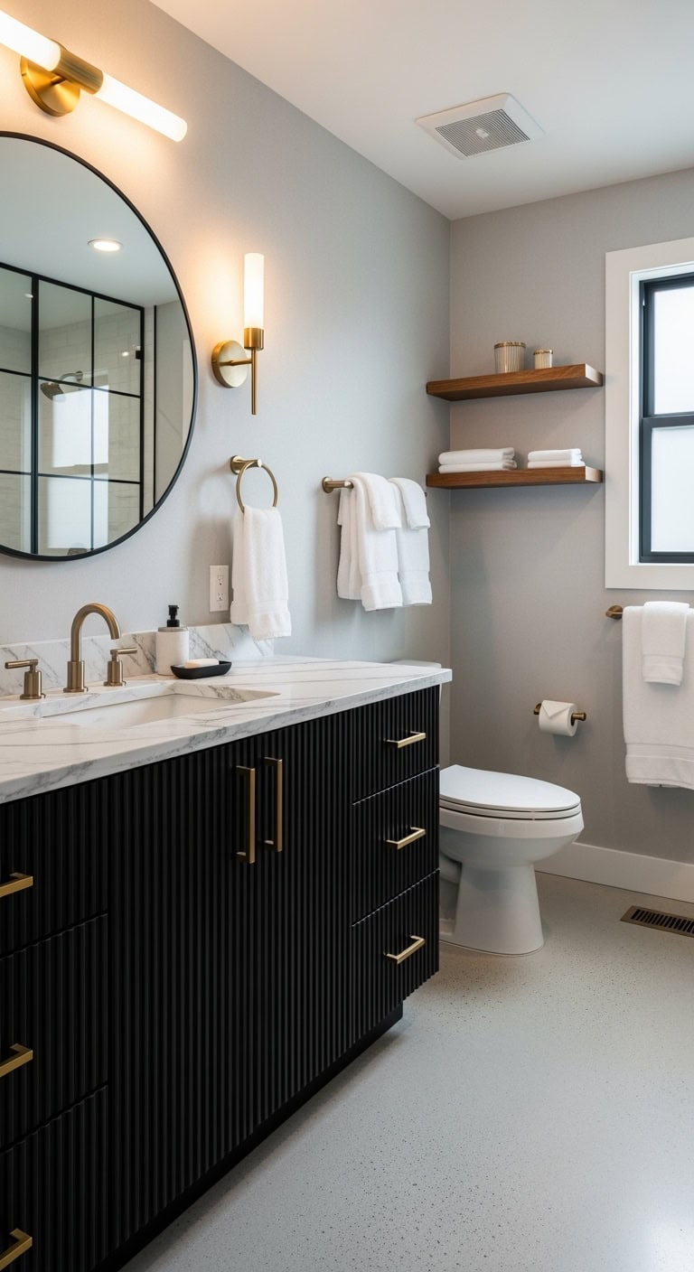 dramatic elegant textured vanity design