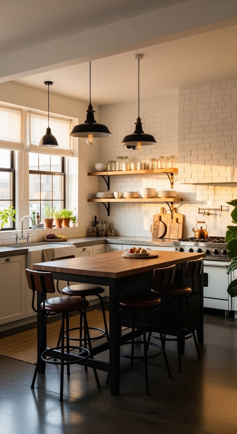 sleek industrial kitchen design