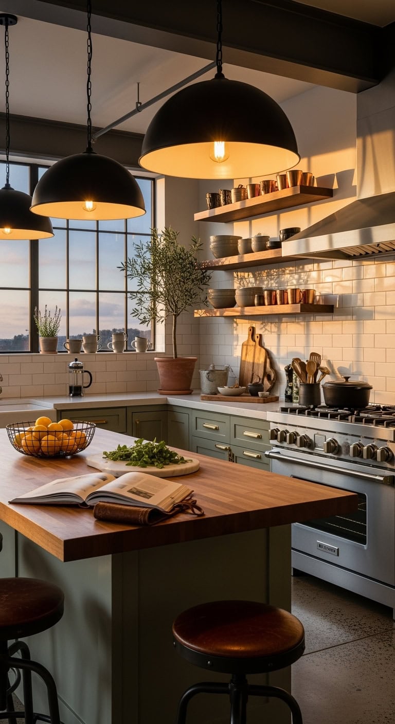 industrial chic kitchen statement