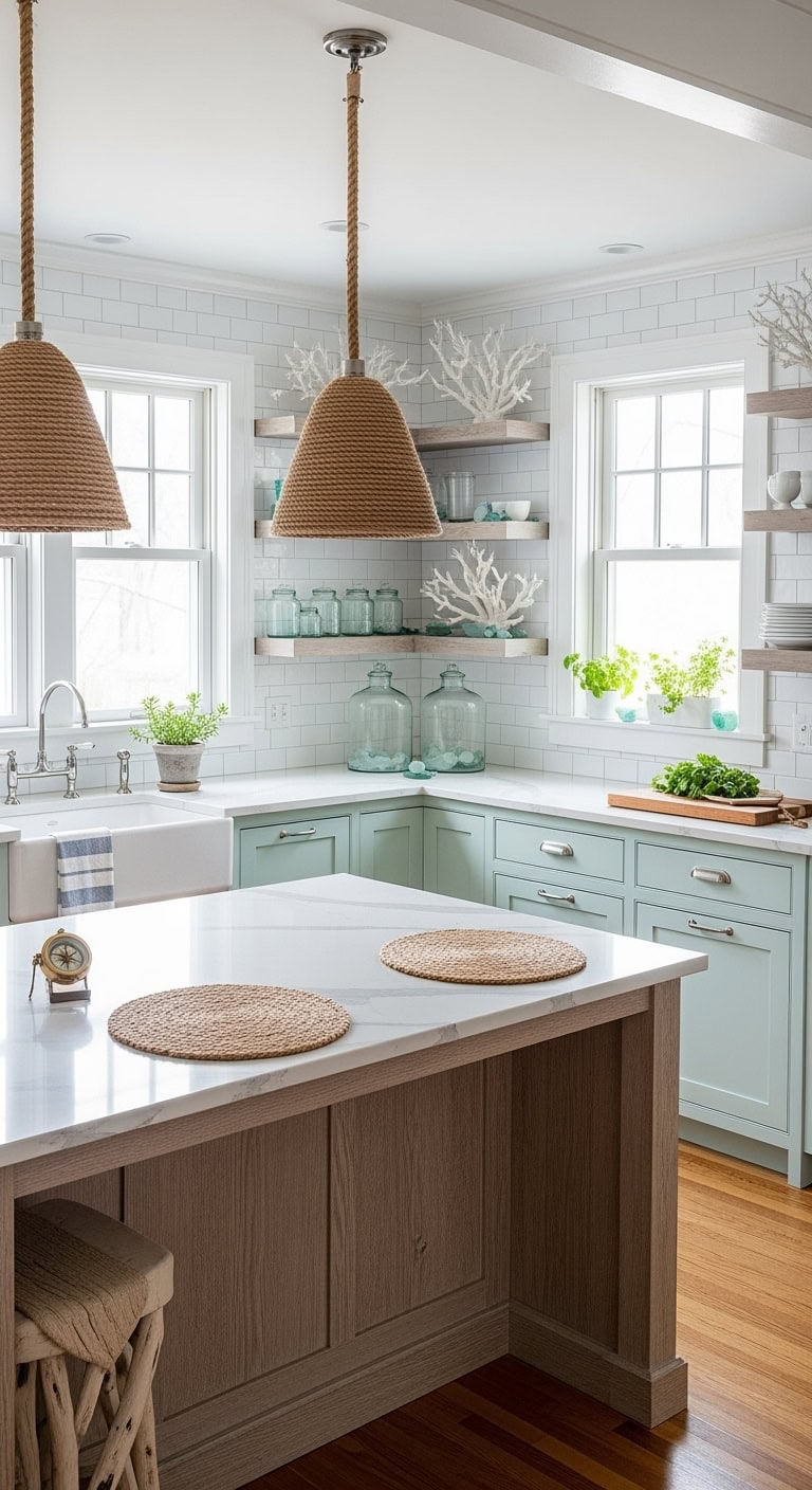 coastal mint kitchen vibes