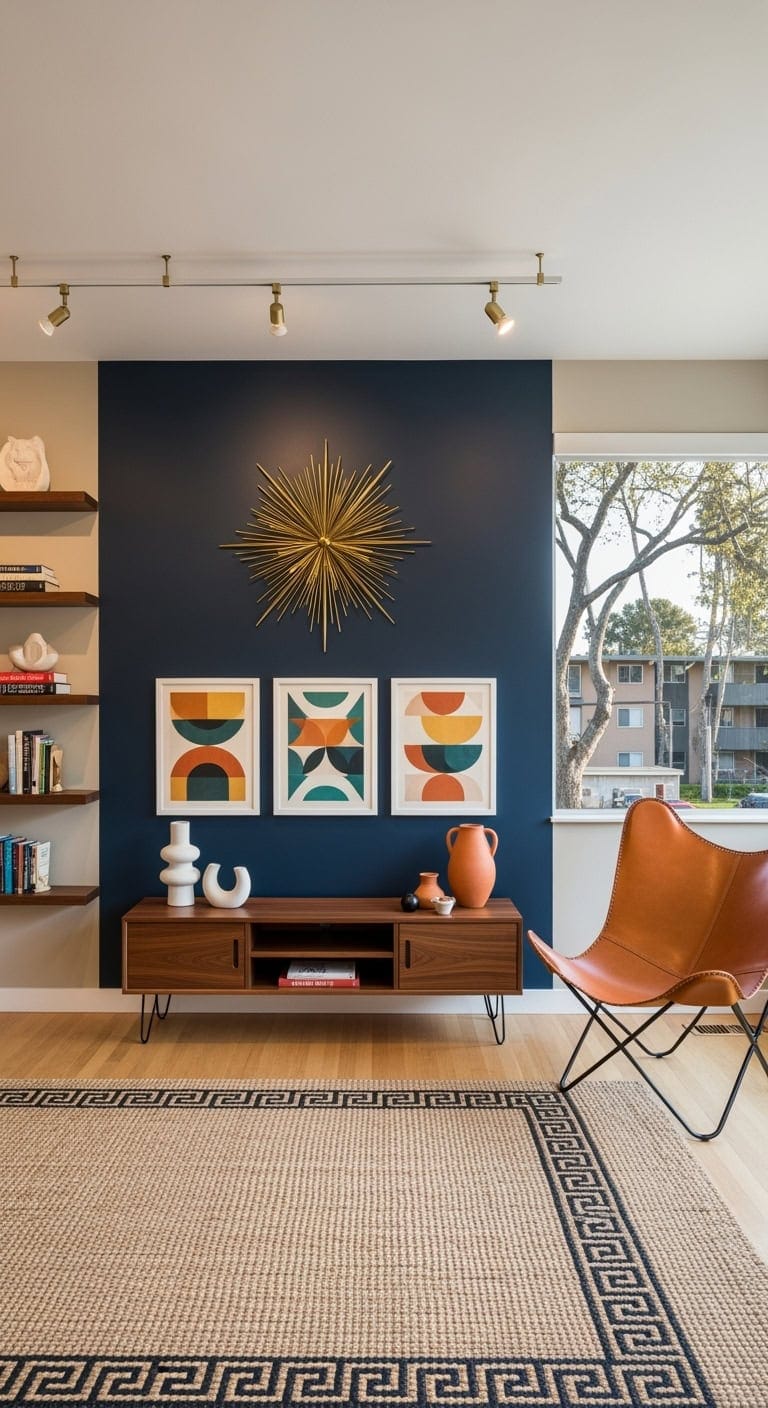 mid century modern gallery wall