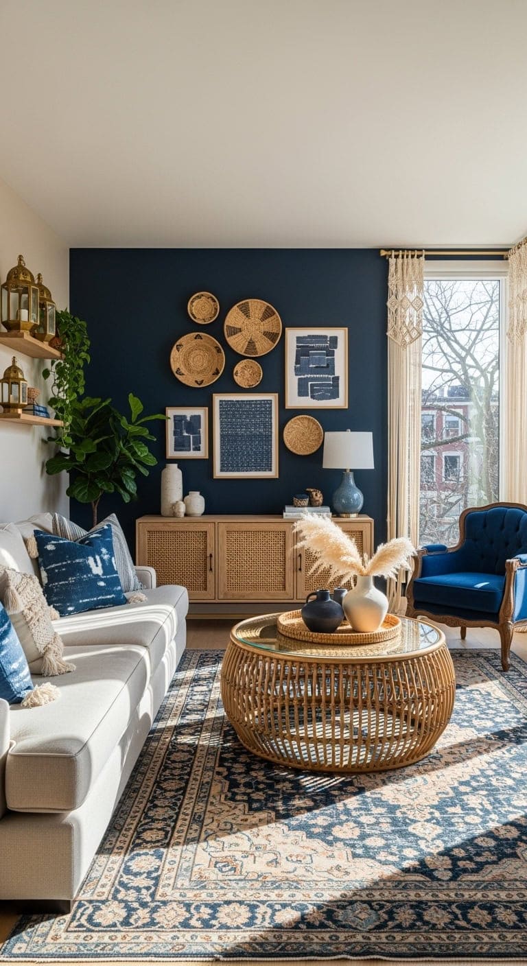 boho indigo woven natural luxe