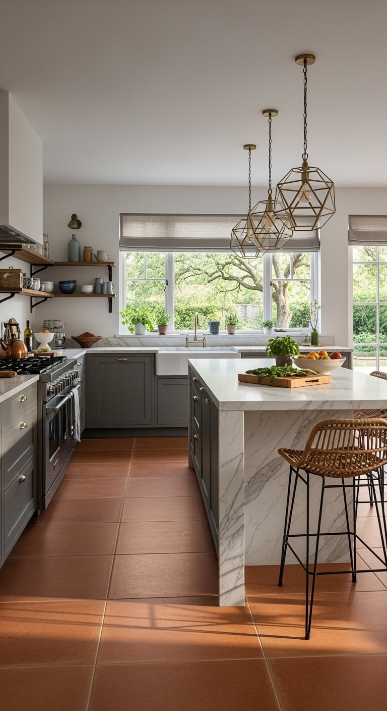 contemporary terracotta kitchen design